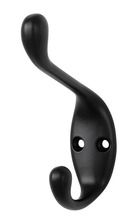 Klesknagg dobbel matt svart